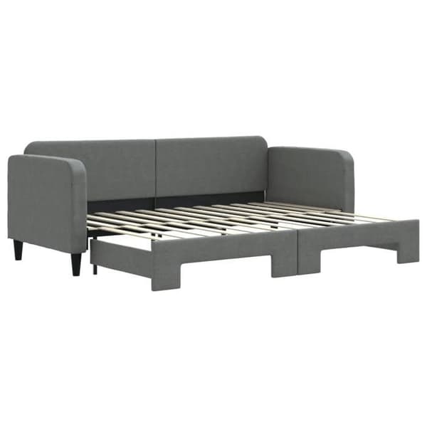 Maison Exclusive - Dagbädd med utdragssäng utan madrass grå mörk 80x200 cm Mörkgrå