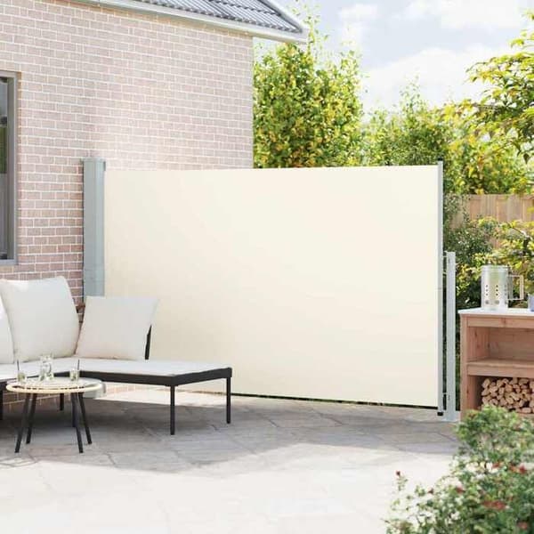 Maison Exclusive - Utdragbart sidotak för patio 180x314 cm Kräm Grädde