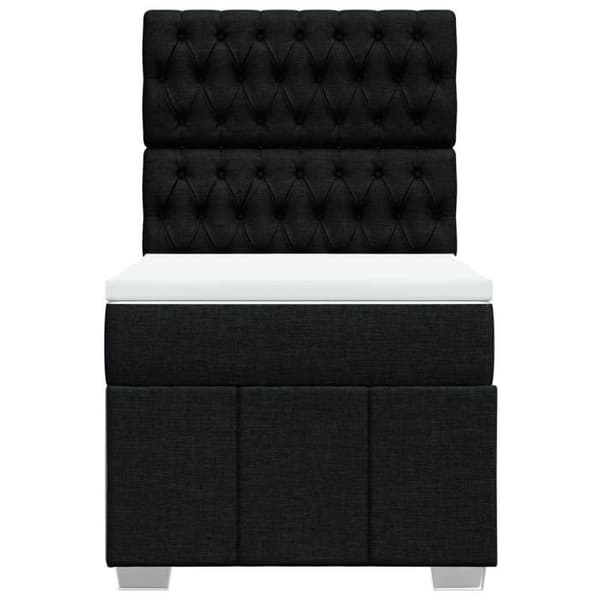 Maison Exclusive - Sengesofa med lamelbund og madras Sort 80x200 cm Stof