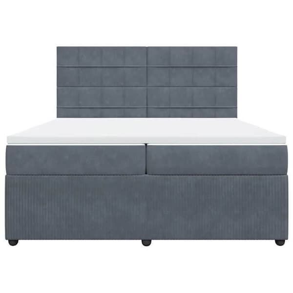 Maison Exclusive - Sänkylaatikko ja harmaa samettimatrassi 200x200cm