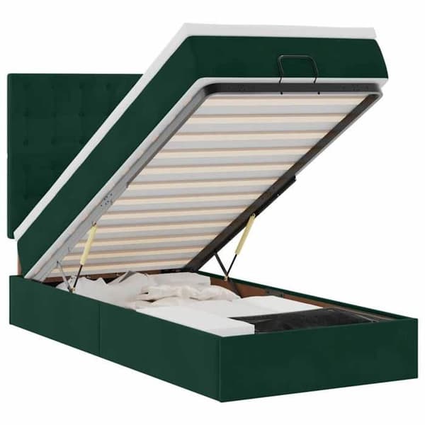 Maison Exclusive - Sultan sängram med mörkgrön madrass 90x200 cm sammet mörkgrön