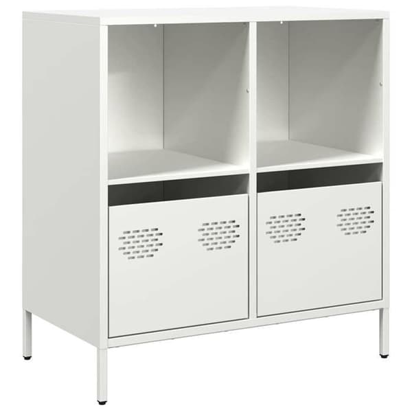 Maison Exclusive - Buffé vit 68x39x73,5 cm kallvalsat stål