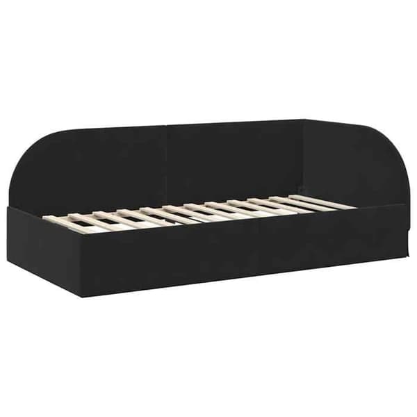 Maison Exclusive - Svart hörnsängram 90 x 190 cm Sammet Svart