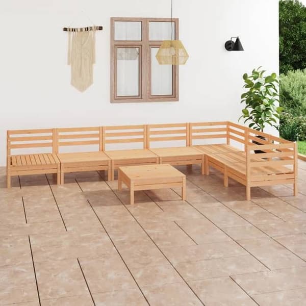 Maison Exclusive - 8 osan puutarhakalustesarja massiivipuusta