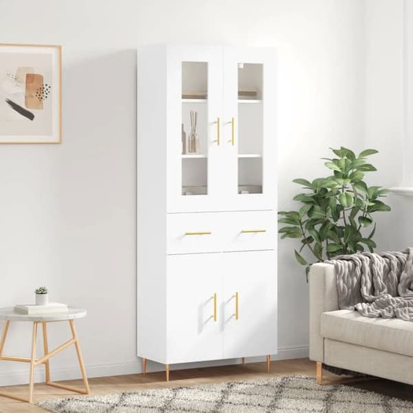Maison Exclusive - Buffé hög Vit 69,5x34x180 cm Ingenjörsträ