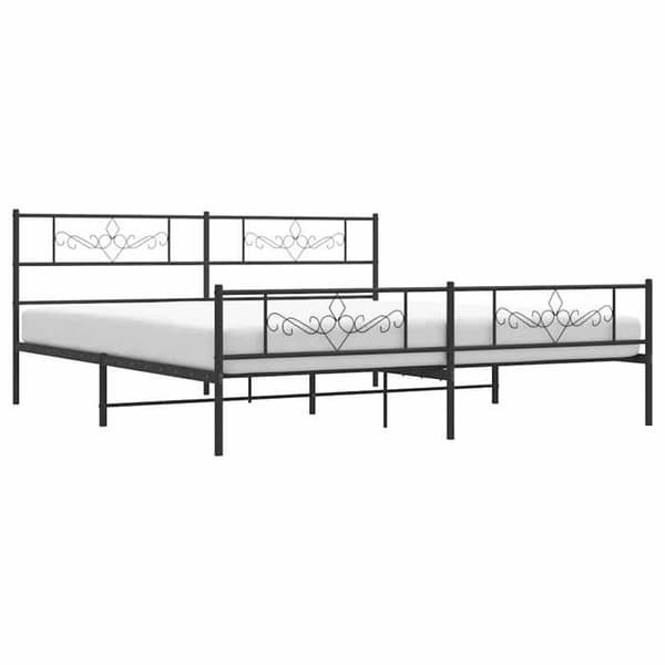 Maison Exclusive - Metal sengestel uden madras med sorte ben 193x203cm