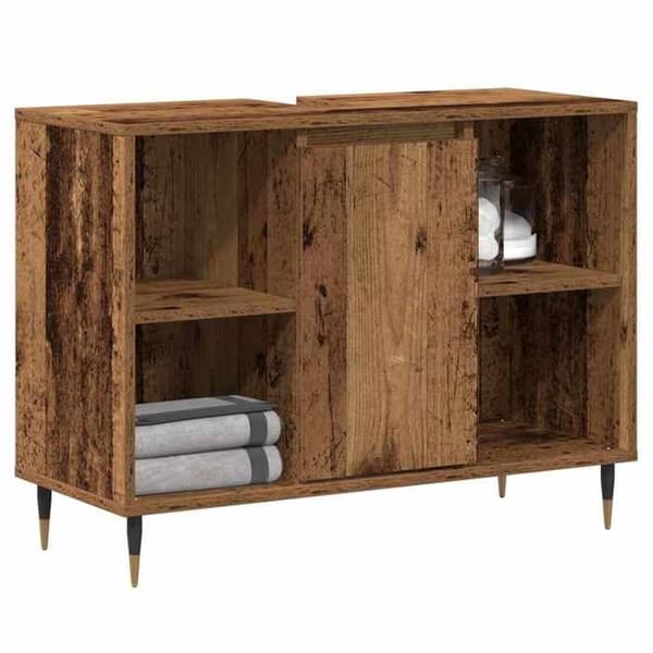 Maison Exclusive - Badrumsskåp i gammalt trä 80 x 33 x 60 cm