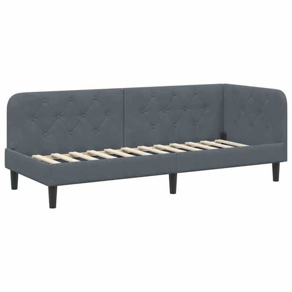 Maison Exclusive - Mörkgrå hörnsängram 80 x 200 cm Sammet