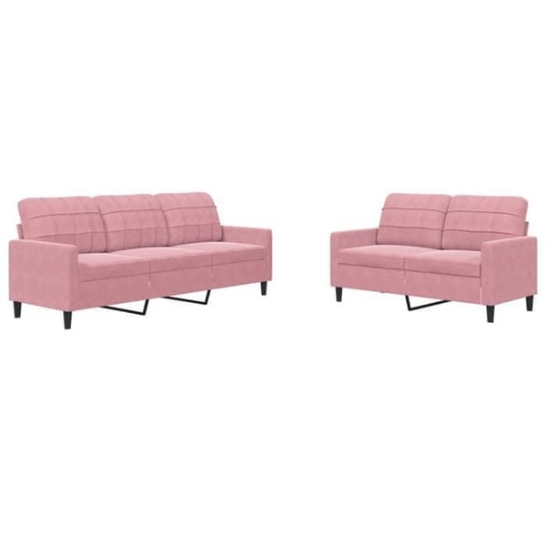 Maison Exclusive - Sæt af 2 sofaer med puder i rosa velour