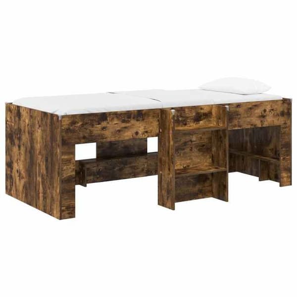 Maison Exclusive - Hög Sängram för Barn Rökt Ek 90 x 200 cm