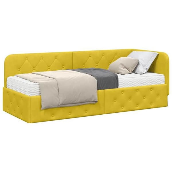 Maison Exclusive - Gul hörnsängram 80 x 200 cm Sammet Gul