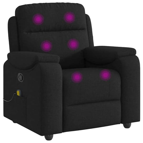 Maison Exclusive - Lænestol med massagefunktion, justerbar, sort stof
