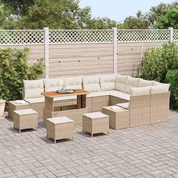 Maison Exclusive - 13-delars trädgårdsoff-set 12-sits