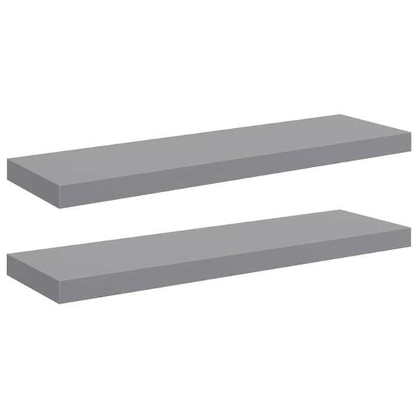 Maison Exclusive - Kelluvat seinähyllyt 2 kpl harmaa 80x23,5x3,8 cm MDF