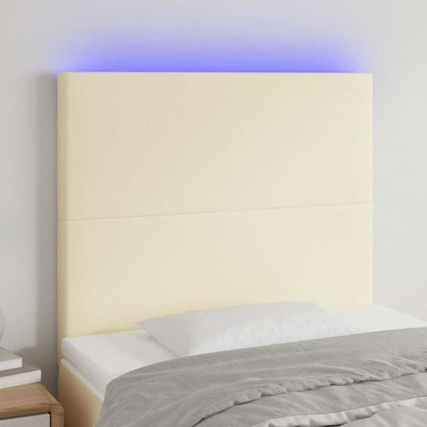 Maison Exclusive - LED Hovedgærde Creme 80x5x118/128 cm Simililæder