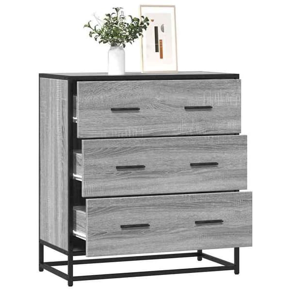 Maison Exclusive - Buffé Sonoma grå 68x35x76 cm ingenjörsträ och metall