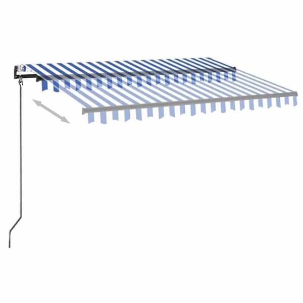 Maison Exclusive - Automatisk markis med vindsensor/LED 350x250 cm Blå och vit Blå och vit