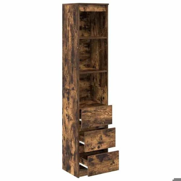 Maison Exclusive - Buffé hög ekrökt 37,5x35x180 cm ingenjörsträ