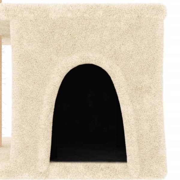 Maison Exclusive - Kissanpuu, jossa on kreppikuituinen raapimispuu, 48 cm Grädde