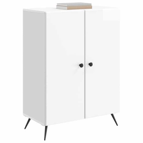 Maison Exclusive - Hvid glans buffet 66 x 34,5 x 90 cm Ingeniørtræ