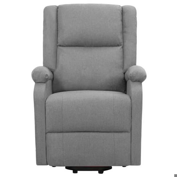 Elastisk massagefåtölj - EXKLUSIV HEM - Recliner - Elektrisk lyft - Massage 6 punkter - Ljusgrått tyg Ljusgrått