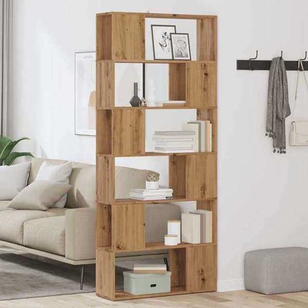 Maison Exclusive - Bibliotek/Rumseparator i håndlavet eg 80x24x186 cm