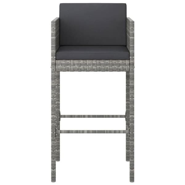 Maison Exclusive - Trädgårdsbarset 5 delar med kuddar, flätad resin, Grå
