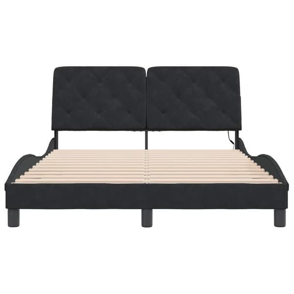 Sängynrunko - MAISON EXCLUSIVE - Maison Exclusive - 140 x 190 cm - Musta sametti - Integroitu LED Svart