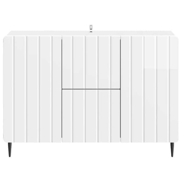 Maison Exclusive - Buffé Vit glänsande 89 x 34,5 x 62 cm Ingenjörsträ Strålande vit