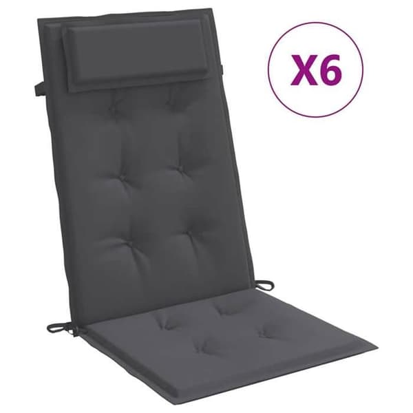 Maison Exclusive - Kuddar för stolar med hög rygg, set om 6, antracit