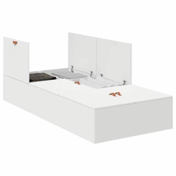 Maison Exclusive - Sängram med förvaring Vit 80 x 200 cm Ingenjörsträ