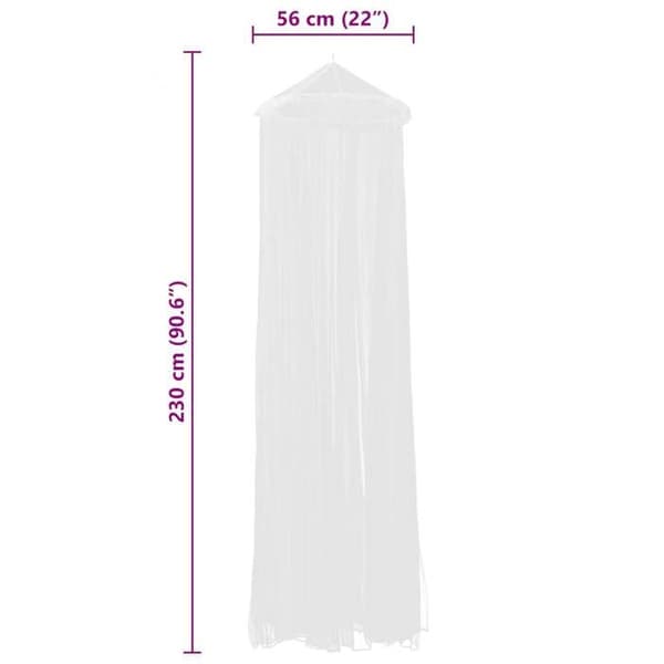 Myggenet - EKSKLUSIVT HUS - Rund 56x325x230 cm - 2 dele - 100% polyester - Fin mesh 156 mesh Vit