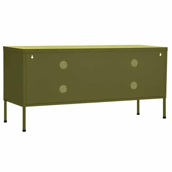 Maison Exclusive - TV-möbel Grön oliv 105x35x50 cm Stål