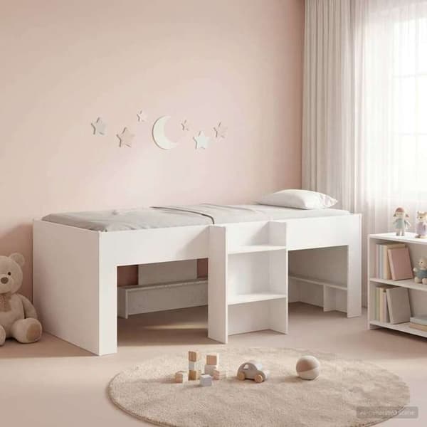 Maison Exclusive - Hög Sängram för Barn Vit 90 x 200 cm