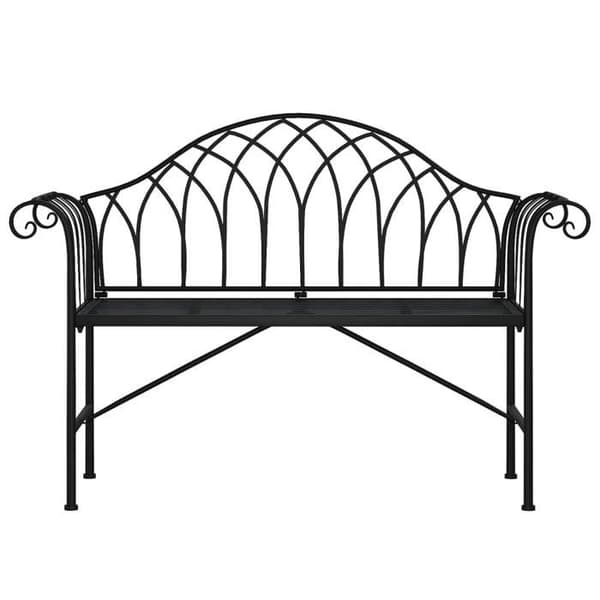 Maison Exclusive - Bænk til haven 2 pladser 128 cm Sort Stål