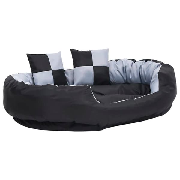 Maison Exclusive - Vaskbart vendbart hundepude Grå og sort 110x80x23 cm Grå och svart