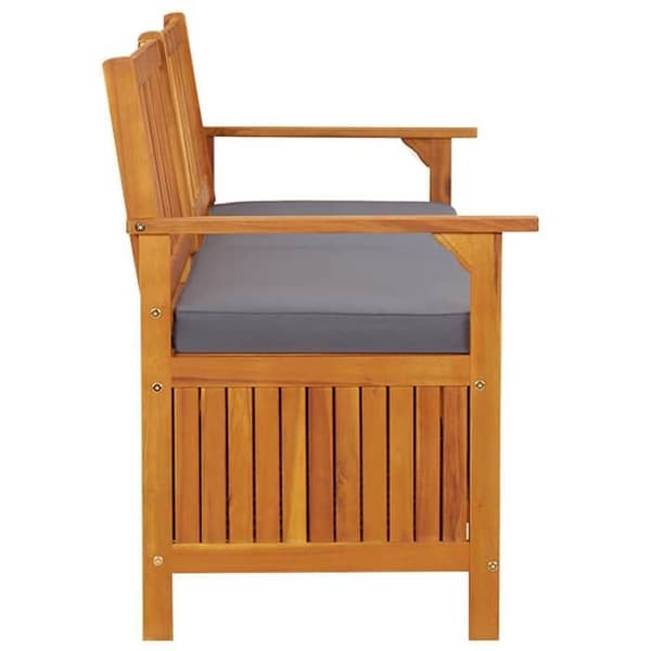 Maison Exclusive - Förvaringsbänk med kudde 170 cm Solid akaciaträ