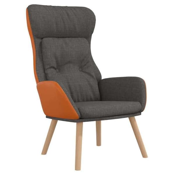 Maison Exclusive - Mørkegrå afslapningsstol i stof og PVC