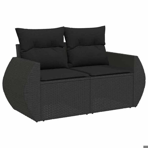 Maison Exclusive - Trädgårdsmöbler 6 delar med svarta kuddar i flätad resin