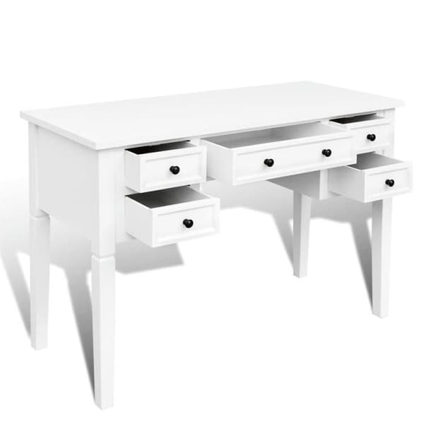 Maison Exclusive - Vit skrivbord med 5 lådor Vit