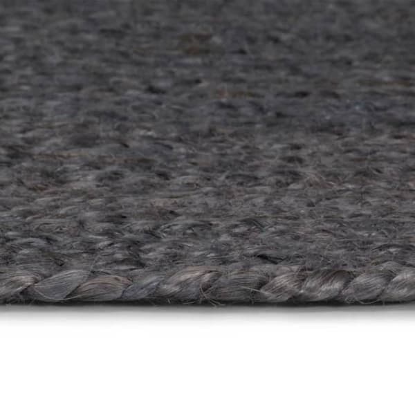 Maison Exclusive - Handgjord Jute Rund Matta 150 cm Mörkgrå