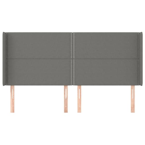 Maison Exclusive - Päätylevy korvilla Tummanharmaa 203x16x118/128 cm Kangas Mörkgrå