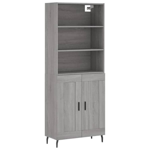 Maison Exclusive - Buffé hög Sonoma grå 69,5x34x180 cm Ingenjörsträ