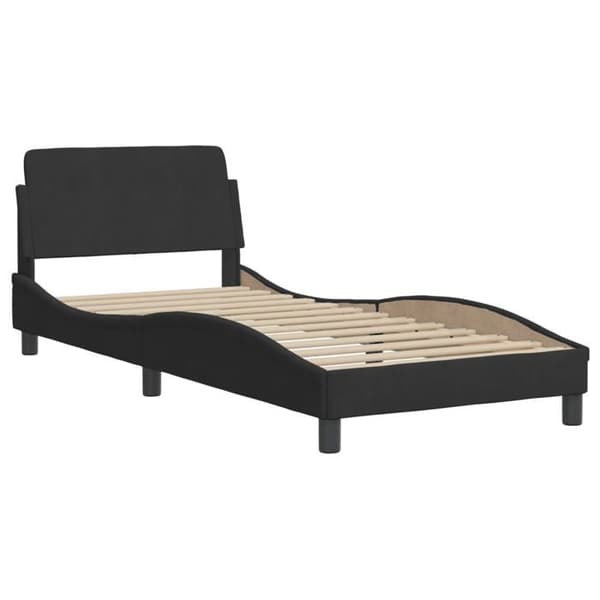 Maison Exclusive - Dover musta 90x200 cm samettisänky patjalla