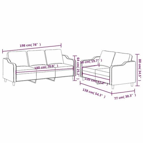 Maison Exclusive - Sæt af 2 sofaer med puder Sort Stof