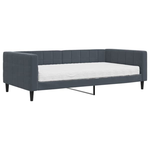 Maison Exclusive - Päivävuode tummanharmaalla patjalla 100x200 cm sametti