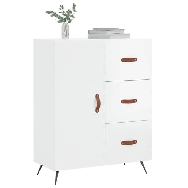 Maison Exclusive - Buffé Vit glänsande 69,5x34x90 cm Ingenjörsträ