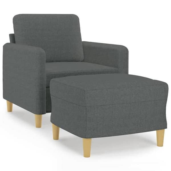 Maison Exclusive - Tuoli jalkatuella Tummanharmaa 60 cm Kangas