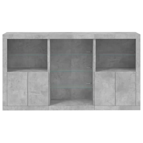 Maison Exclusive - Buffet med LED-lys grå beton 181,5x37x100 cm