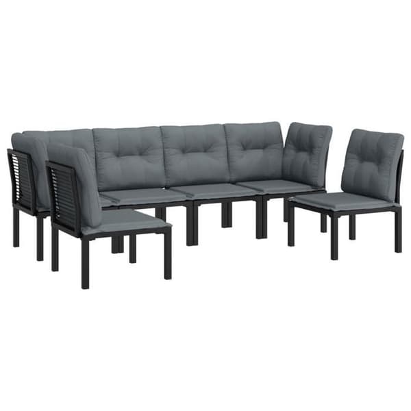 Maison Exclusive - 6 dele have møbler sæt i sort og grå flettet resin